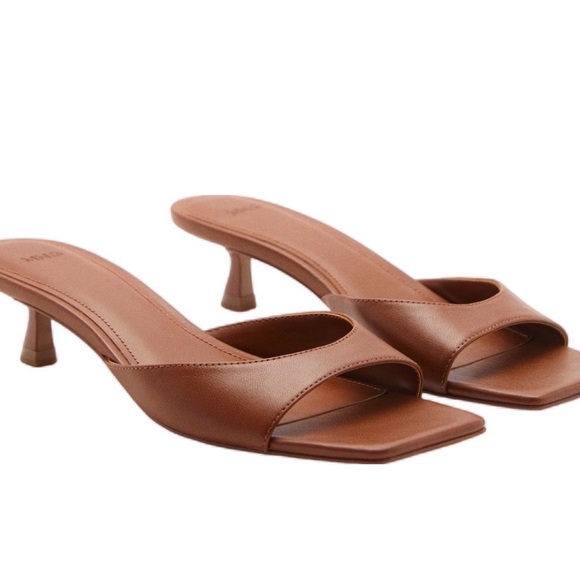 Mango Shoes - Mango Brown Women's Heeled Mules